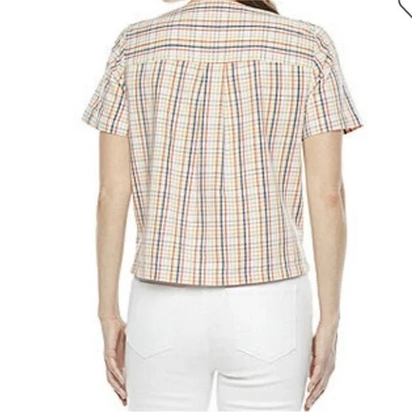 ana Gingham Button Down Blouse - Picture 2 of 4